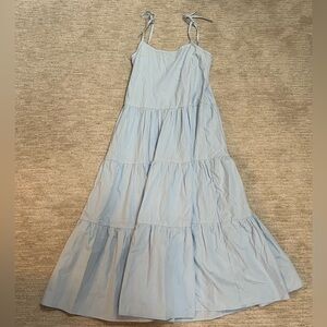 SOLID & STRIPED tiered maxi dress blue small